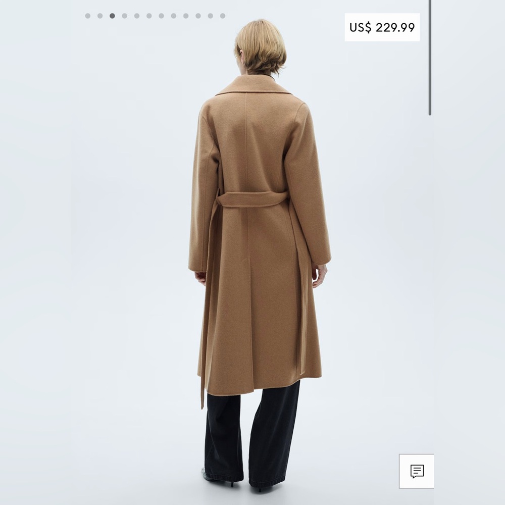 MANGO Classic Camel, Wool Belt Coat, Size Small 🧥 - Picture 5 of 13